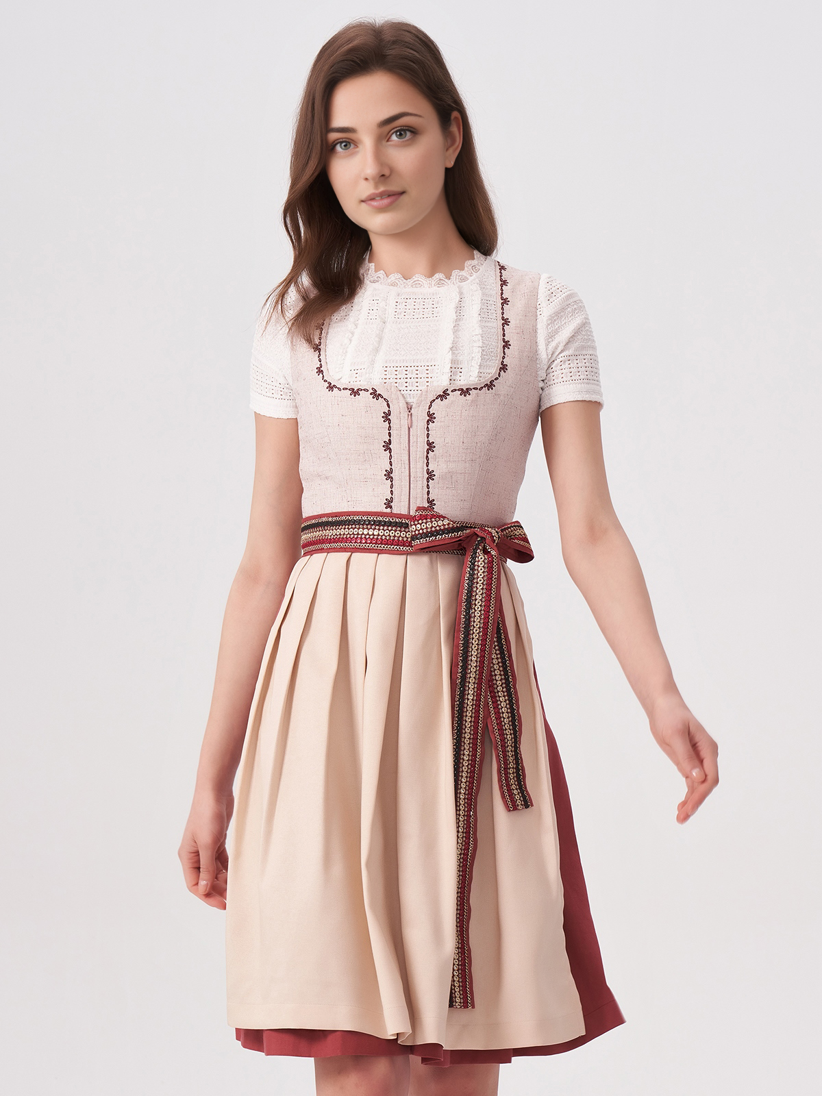 Moderne Dirndlbluse Grün mit figurbetonendem Schnitt
