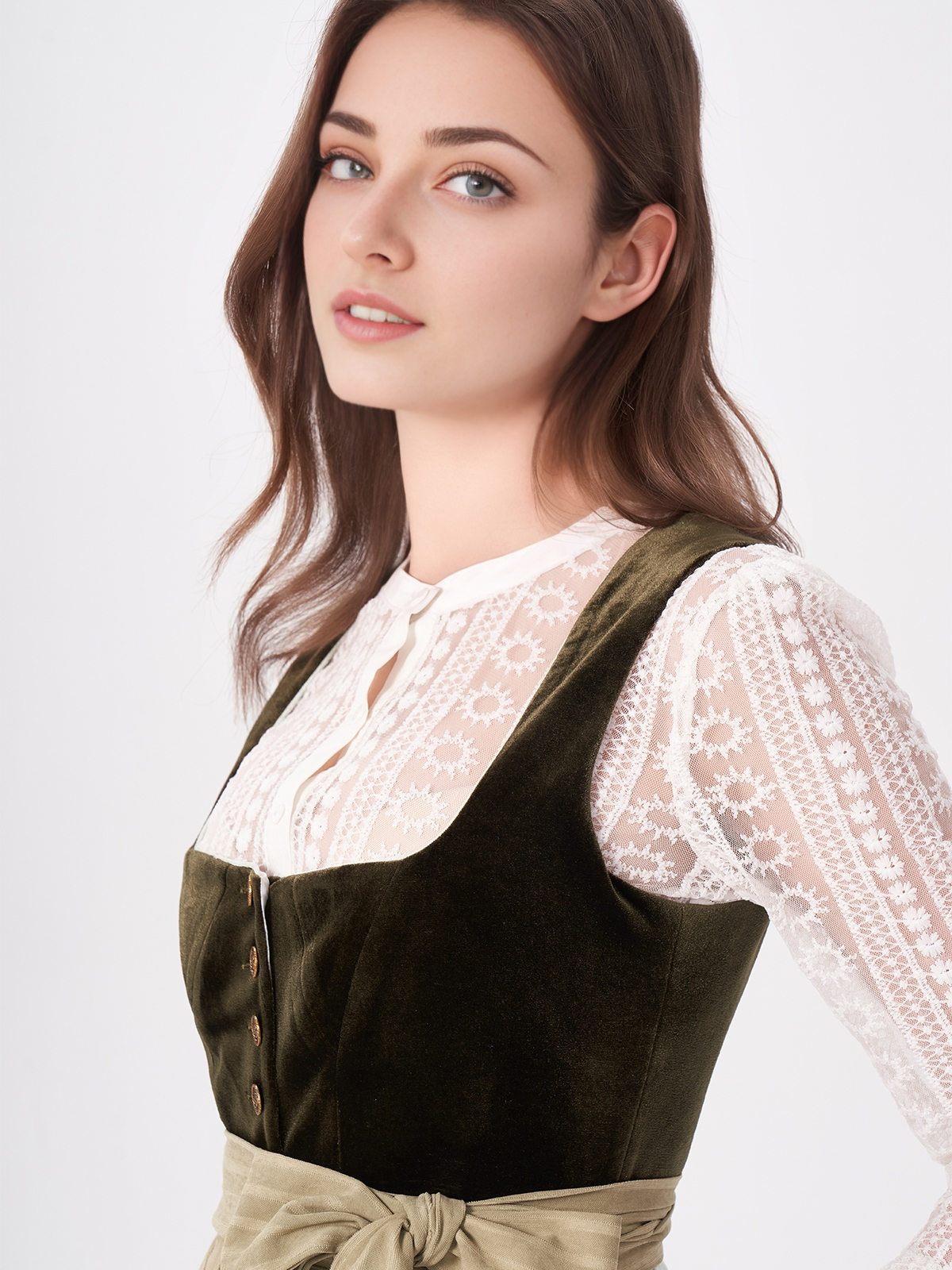 Dirndl Nachtblau mit floralen Details