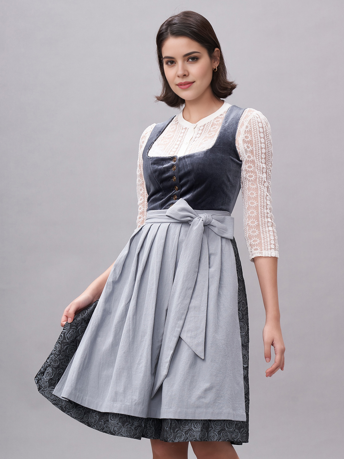Dirndl Samt Blau
