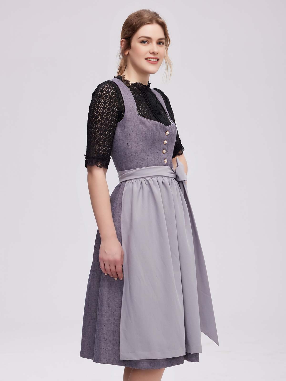 Dirndl mit Herzausschnitt in Grau